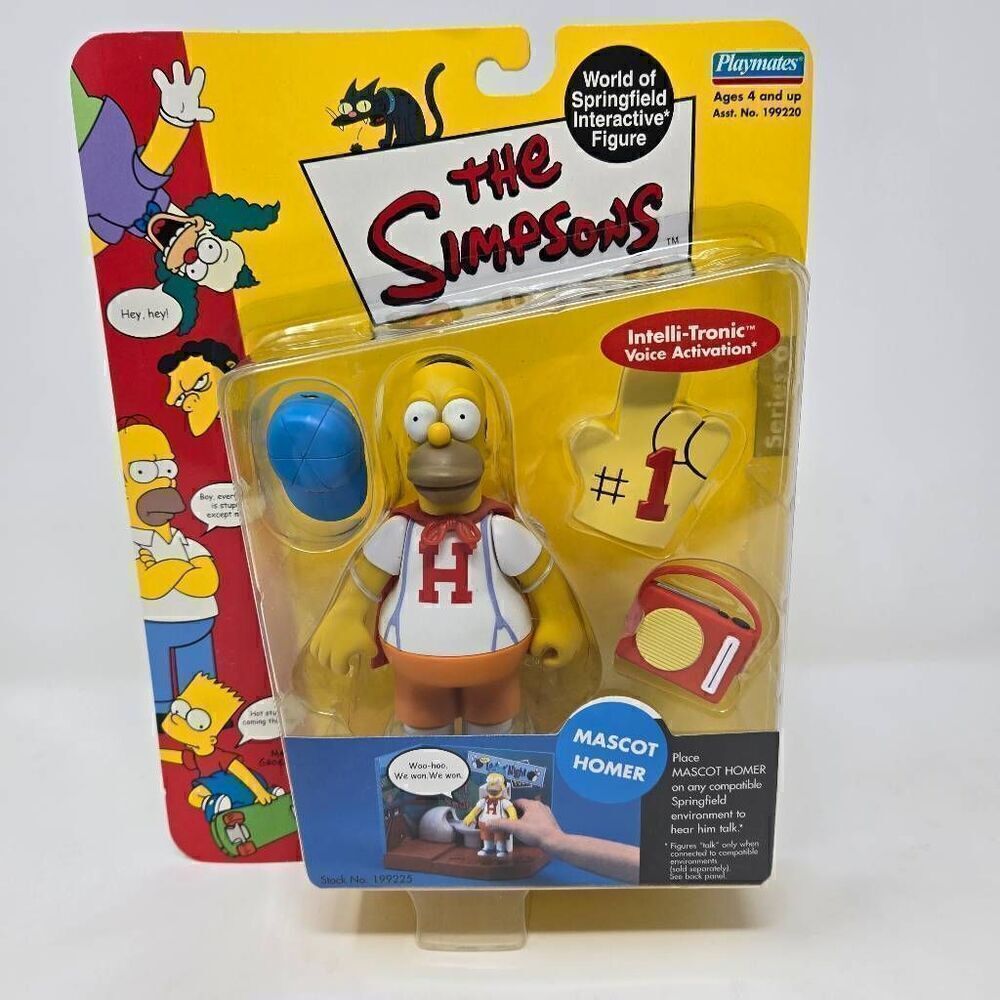 THE SIMPSONS MASCOT HOMER WORLD OF SPRINGFIELD INTELLITRONIC PLAYMATES FIGURE